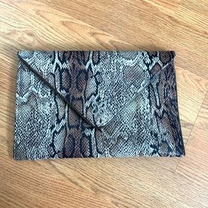 Animal Print Envelope Clutch Bag